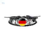 Bracelet en cuir aux couleurs du drapeau allemand