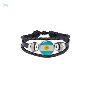 Bracelet cuir drapeau Argentine