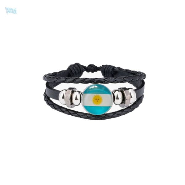 Bracelet cuir drapeau Argentine