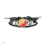 Bracelet cuir drapeau Bhoutan