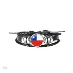 Bracelet en cuir aux couleurs du drapeau du Chili