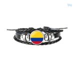 Bracelet en cuir aux couleurs du drapeau colombien