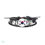 Bracelet en cuir avec drapeau de la Corée du Sud