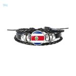 Bracelet cuir Costa Rica avec drapeau national