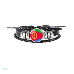 Bracelet cuir drapeau Érythrée