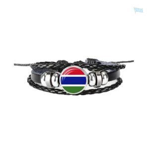 Bracelet en cuir avec le drapeau de la Gambie