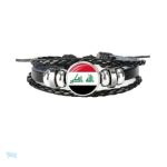 Bracelet cuir avec drapeau Irak en design élégant