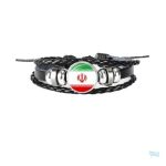 Bracelet en cuir avec motif du drapeau de l'Iran