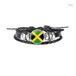 Bracelet cuir drapeau Jamaïque