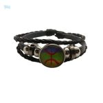 Bracelet en cuir avec drapeau berbère