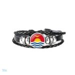 Bracelet en cuir avec motif du drapeau Kiribati