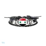Bracelet en cuir avec le drapeau de la Syrie