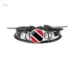 Bracelet en cuir avec drapeau de Trinité-et-Tobago