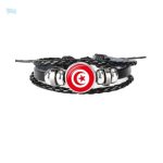 Bracelet en cuir avec drapeau de la Tunisie