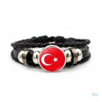 Bracelet en cuir avec drapeau de la Turquie