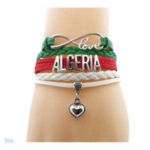 Bracelet love Algérie avec motifs du drapeau national