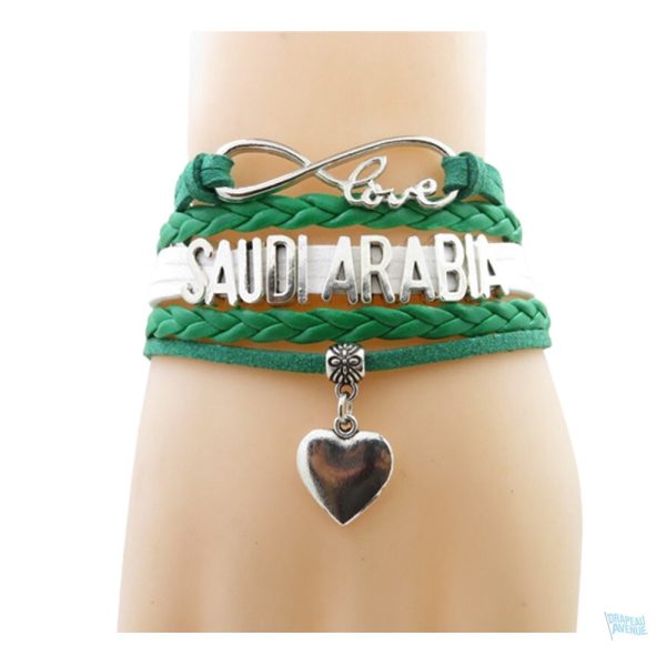 Bracelet love aux couleurs du drapeau d'Arabie Saoudite