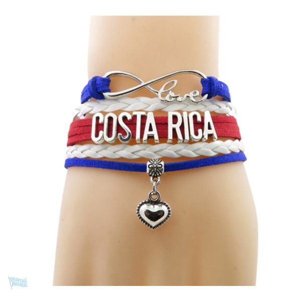 Bracelet Costa Rica avec drapeau national