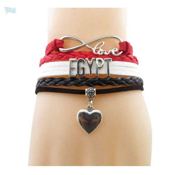 Bracelet love aux couleurs du drapeau égyptien