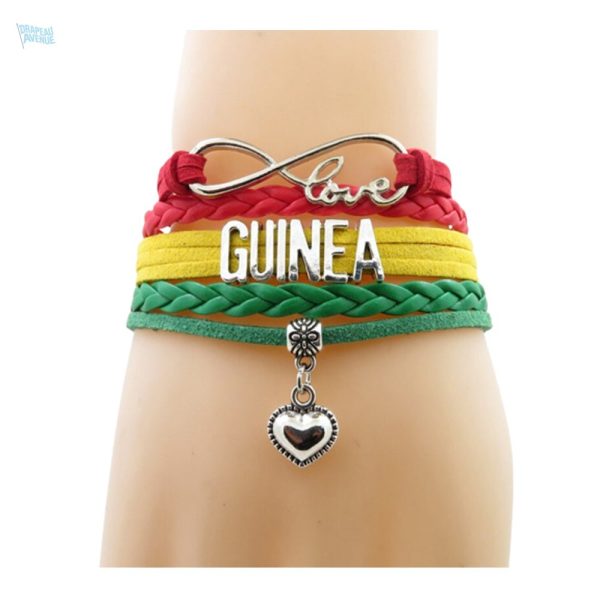 Bracelet love inspiré par le drapeau de la Guinée