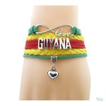 Bracelet love Guyana avec motif du drapeau du Guyana