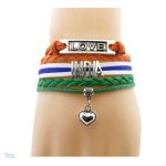 Bracelet love Inde en drapeau indien coloré