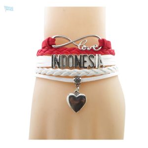 Bracelet love inspiré du drapeau Indonésie