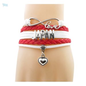 Bracelet love Japon avec motif du drapeau japonais