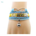 Bracelet love Kazakhstan en hommage au drapeau kazakh
