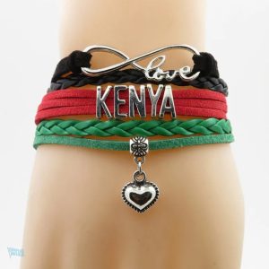 Bracelet love inspiré par le drapeau du Kenya