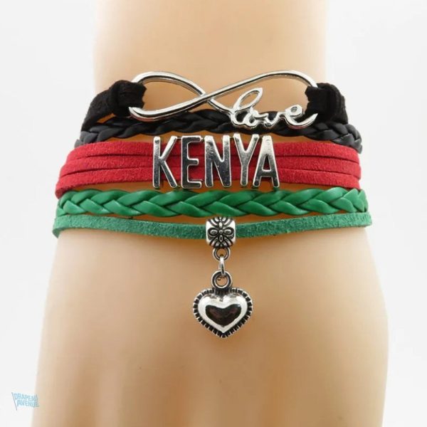 Bracelet love inspiré par le drapeau du Kenya