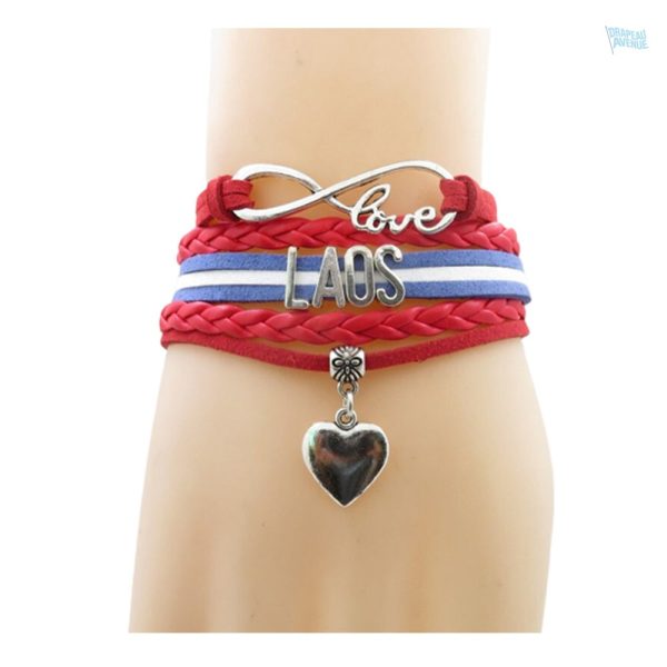 Bracelet Laos avec motif du drapeau national