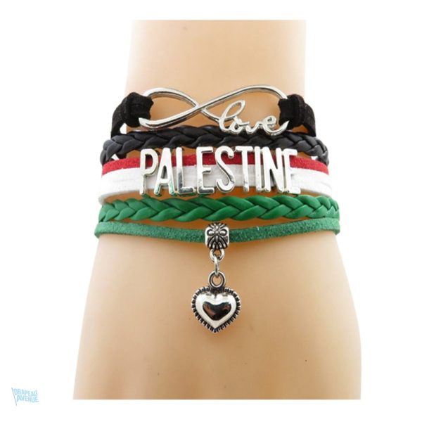 Bracelet Love Palestine avec drapeau palestinien