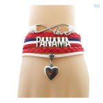 Bracelet Panama en design love avec drapeau national