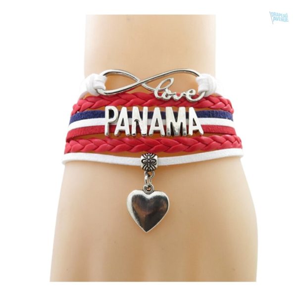 Bracelet Panama en design love avec drapeau national