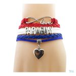 Bracelet love avec drapeau du Paraguay