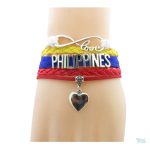 Bracelet love avec motif du drapeau des Philippines