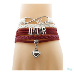 Bracelet love inspiré du drapeau du Qatar