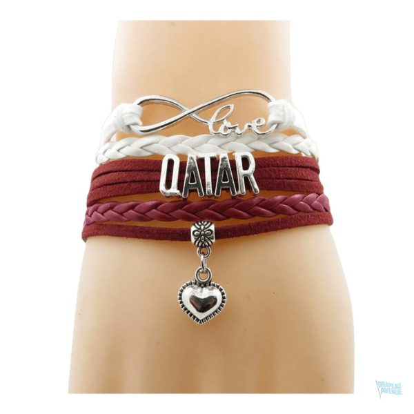 Bracelet love inspiré du drapeau du Qatar