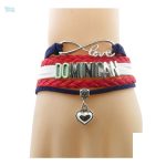 Bracelet love avec drapeau de la République Dominicaine
