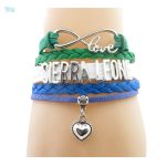 Bracelet love inspiré du drapeau de la Sierra Leone
