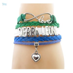 Bracelet love inspiré du drapeau de la Sierra Leone