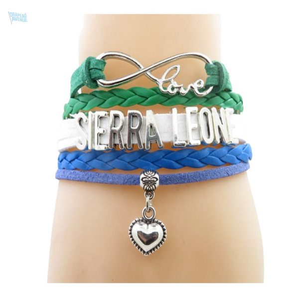 Bracelet love inspiré du drapeau de la Sierra Leone