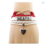 Bracelet Singapour avec motif drapeau national