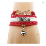 Bracelet love Tunisie avec drapeau tunisien
