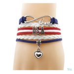 Bracelet love avec motif drapeau des États-Unis