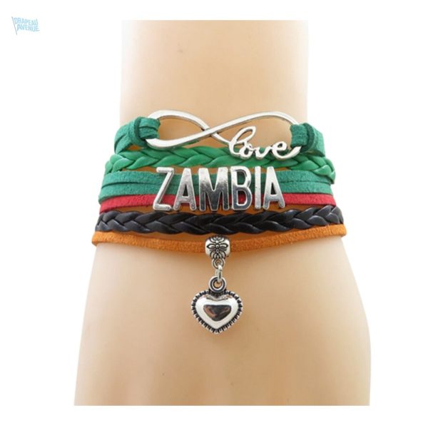 Bracelet Zambie avec motif drapeau national