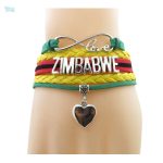 Bracelet love aux couleurs du drapeau du Zimbabwe