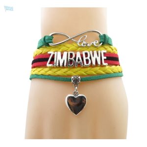 Bracelet love aux couleurs du drapeau du Zimbabwe