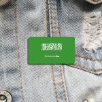 Broche symbolique aux couleurs du drapeau saoudien